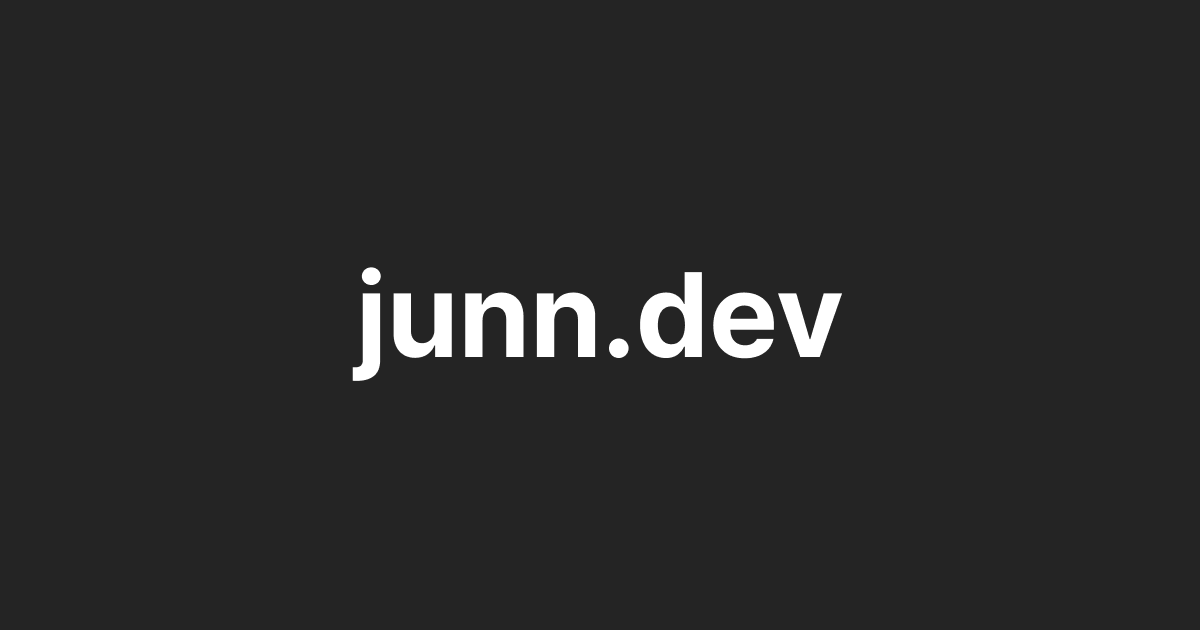 junn.dev 개인 블로그 메인 화면
